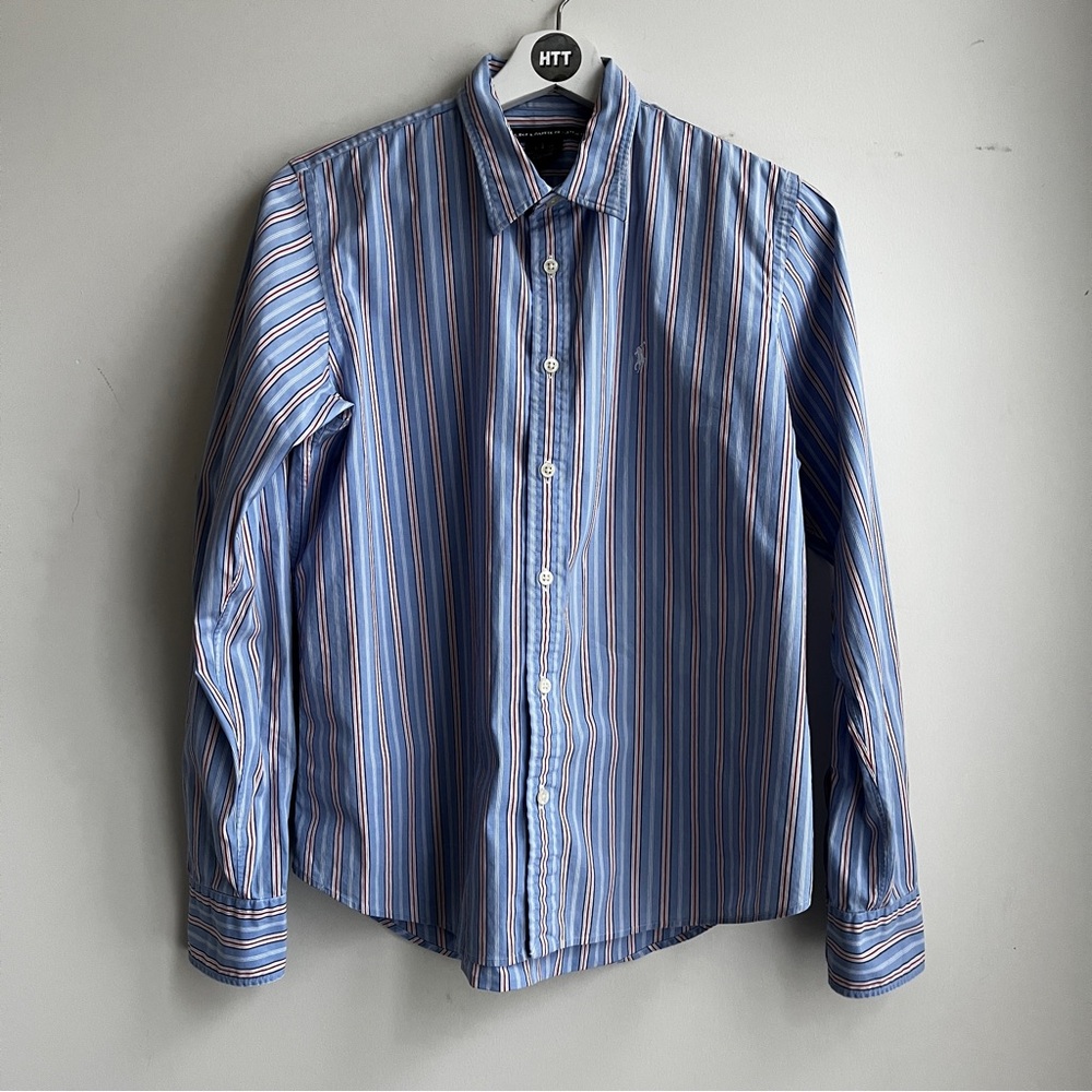 Vintage Ralph Lauren SPORT 90s Blue/ White/Red Striped Button Down Shirt